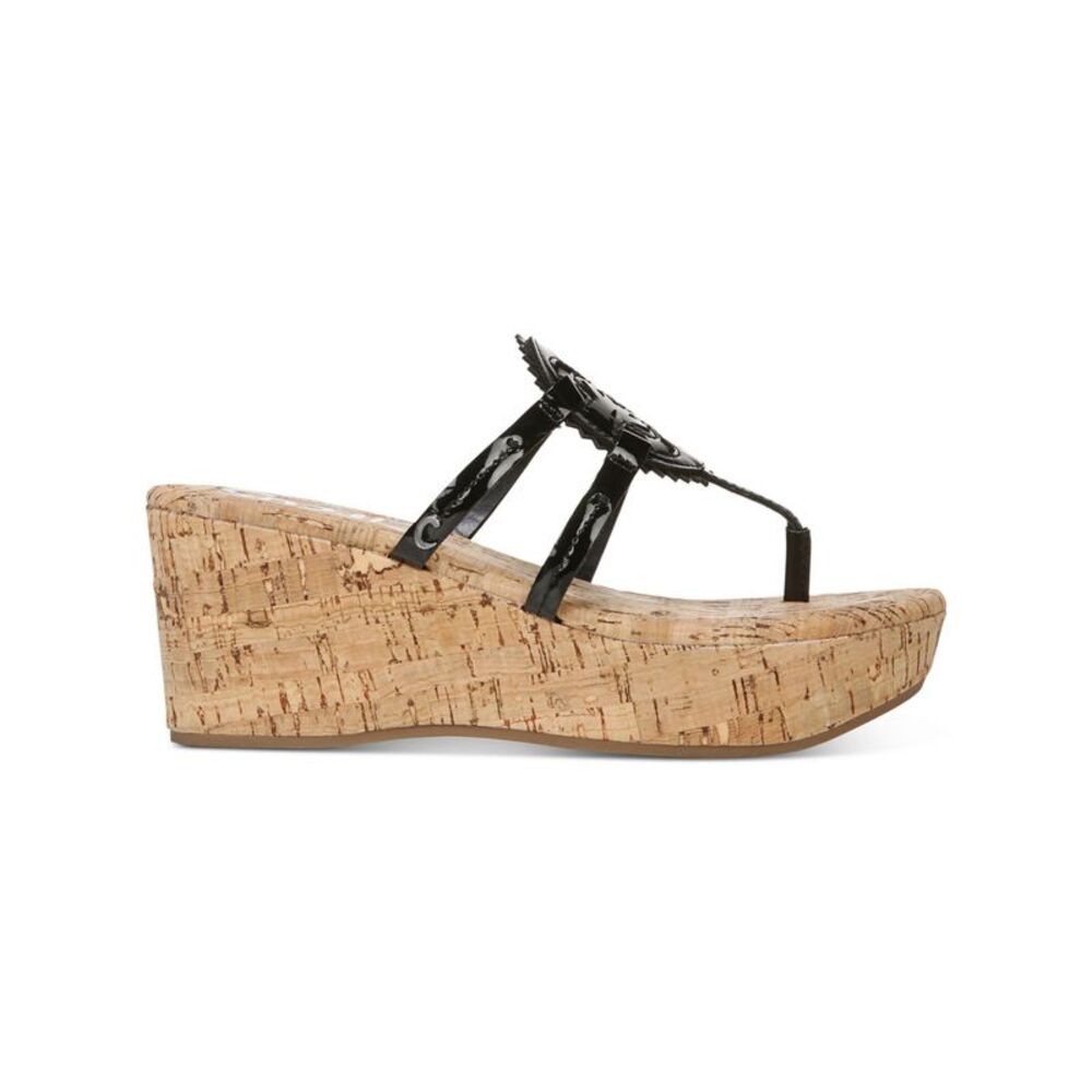 CIRCUS BY SAM EDELMAN Womens Black Rocky Wedge Thong Sandals 9.5 M